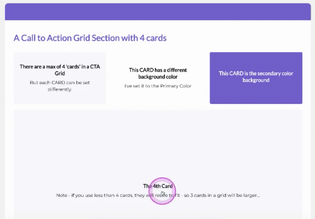 SearchieHUBS CTA Grid card changes size
